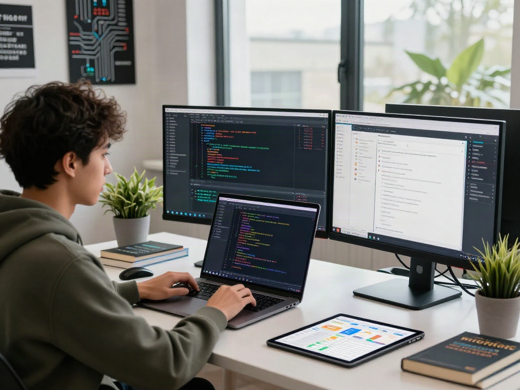 Creative software development workspace at https://alo8app.win/ showcasing coding and productivity.